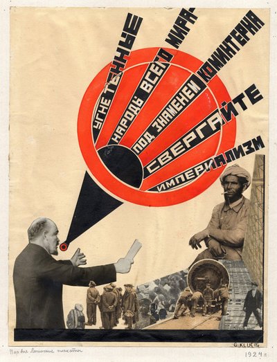 Sovjet politieke agitatie kunst: Onderdrukte Volkeren van de Hele Wereld door Gustav Klutsis