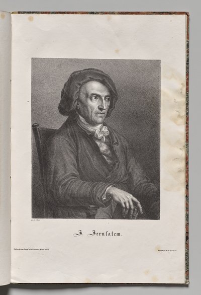 Duitslands Beroemde Auteurs: Portret van Johann Friedrich Wilhelm Jerusalem door Gustav Karl Friedrich Luderitz