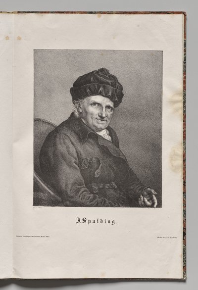 Duitslands beroemde auteurs: Portret van Johann Joachim Spalding door Gustav Karl Friedrich Luderitz