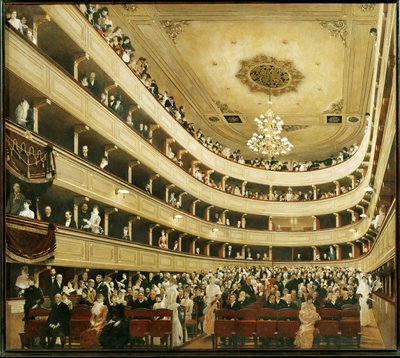 Auditorium in het "Altes Burgtheater", het oude hoftheater door Gustav Klimt