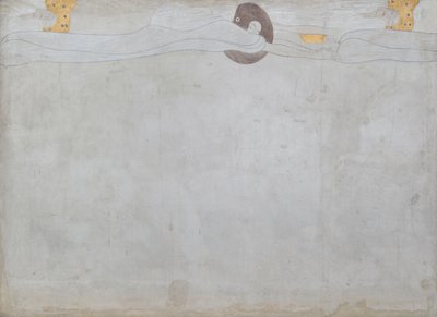 Beethovenfries: Het verlangen naar geluk - Paneel 1, linker lange muur door Gustav Klimt