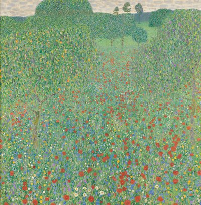 Bloeiende papaver door Gustav Klimt