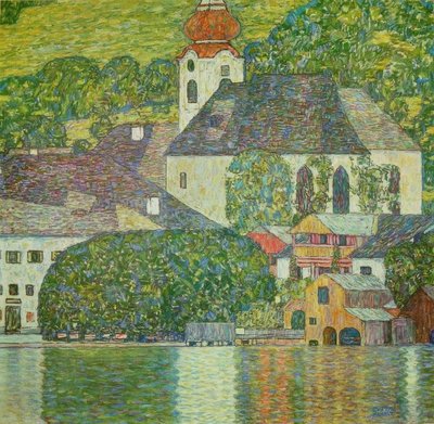 Kerk in Unterach aan het Attersee-meer door Gustav Klimt