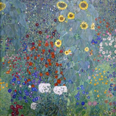 Plattelandstuin met zonnebloemen door Gustav Klimt