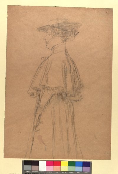 Dame mit Hut und Mantel door Gustav Klimt