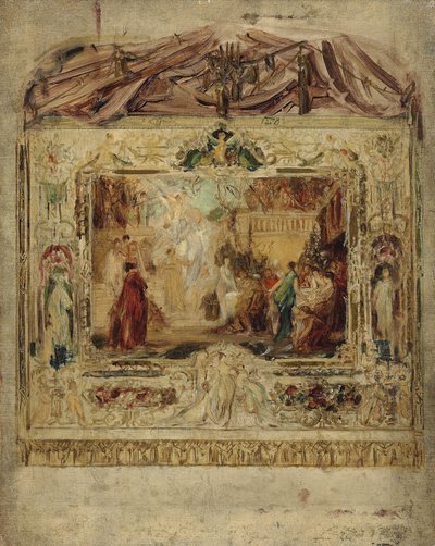 Ontwerp voor een theatergordijn door Gustav Klimt