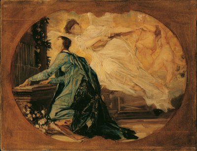 Ontwerp voor de allegorie van de muziek (orgelspeelster) door Gustav Klimt