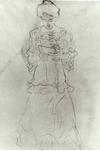 Meisje lezen I door Gustav Klimt