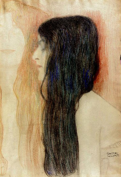 Meisje met Lang Haar, 1898-99 door Gustav Klimt
