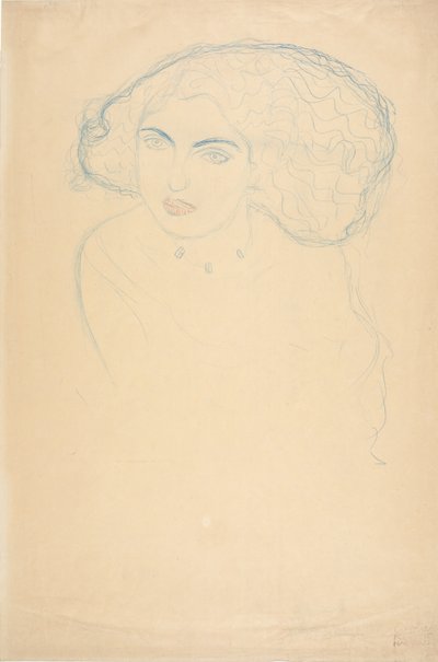 Hoofd van een vrouw, c. 1916 door Gustav Klimt