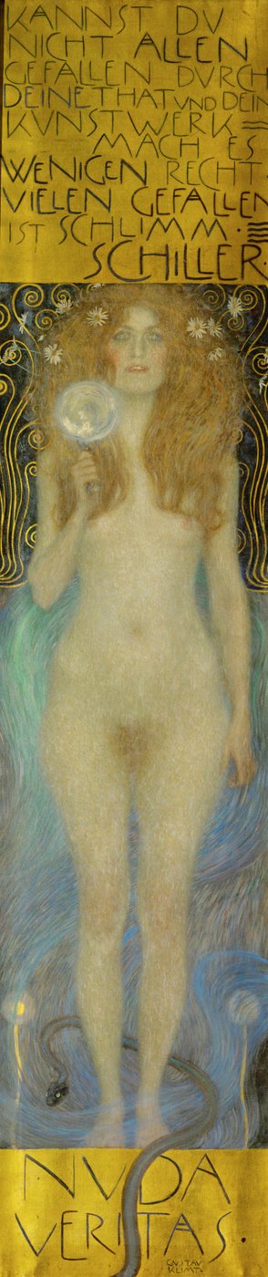 Naakt Veritas door Gustav Klimt