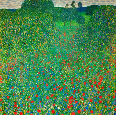 Klaprozenveld, 1907 door Gustav Klimt