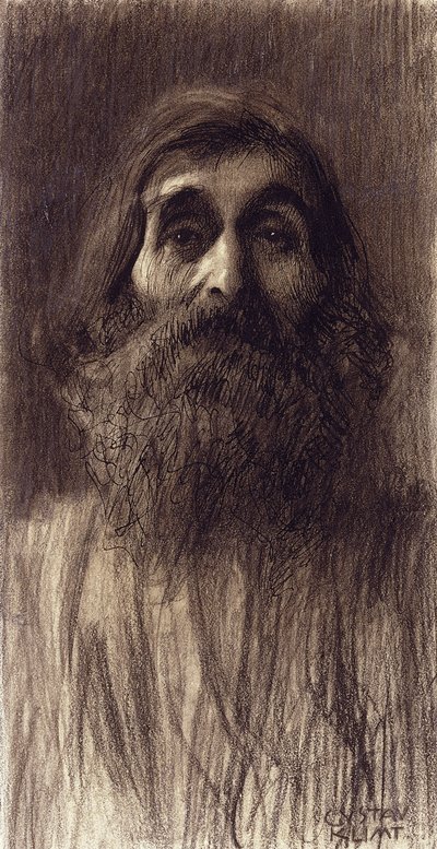 Portret van een Bebaarde Man, c.1894 door Gustav Klimt