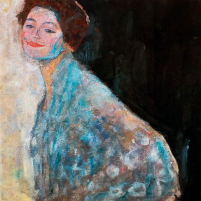 Portret van een Dame in het wit onvoltooid, 1917 door Gustav Klimt