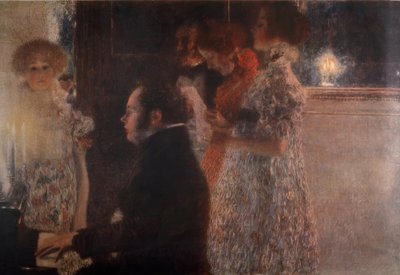 Schubert aan de piano door Gustav Klimt