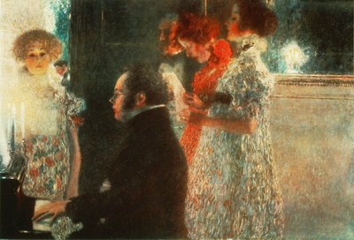Schubert aan de piano door Gustav Klimt