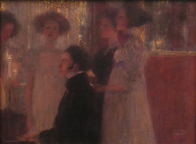 Schubert aan de piano Schets, 1896 door Gustav Klimt