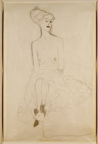 Zittende Vrouw, 1908 door Gustav Klimt