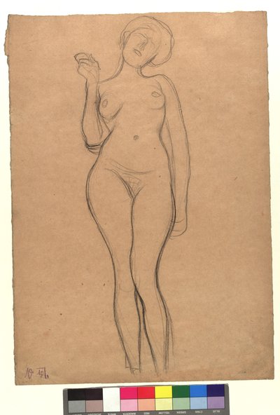 Stehender weiblicher Akt door Gustav Klimt