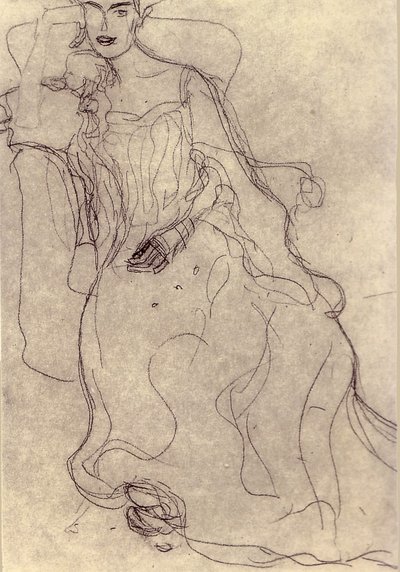 Studie voor het schilderij Portret van Adele Bloch-Bauer I door Gustav Klimt