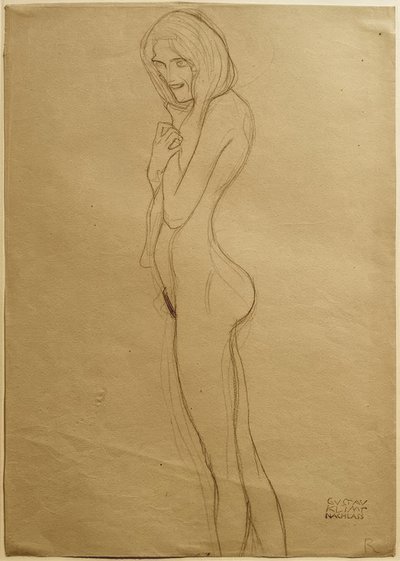 Studie voor de linker Gorgoon in de Beethovenfries door Gustav Klimt