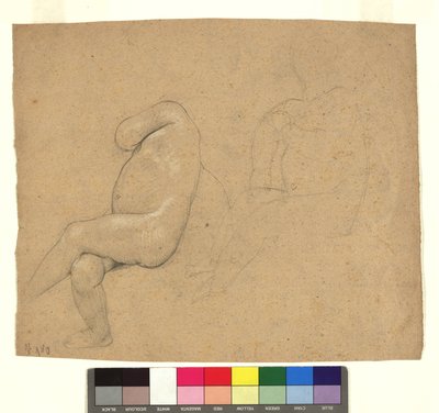Studien zu zwei sitzenden Kinderakten door Gustav Klimt