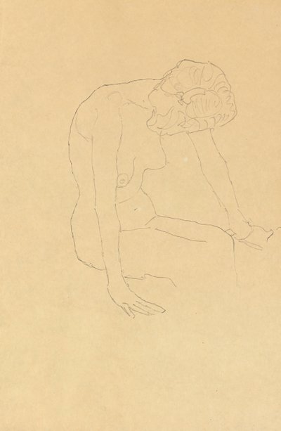 Studie van een vrouwelijk naakt, c.1908-1909 door Gustav Klimt