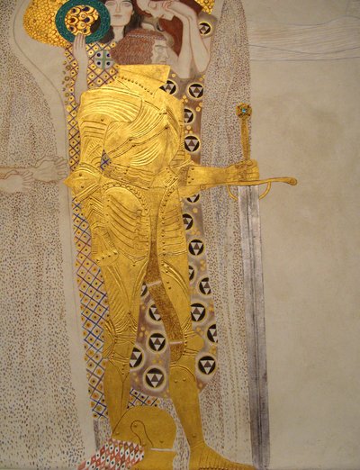 De Beethovenfries, Detail: Ridder in Glanzend Harnas door Gustav Klimt