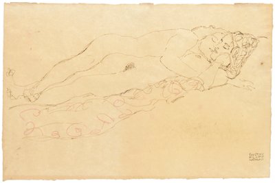 Twee liggende naakten, ca. 1913 door Gustav Klimt
