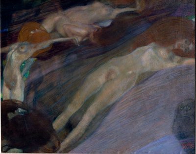 Bewegend water door Gustav Klimt