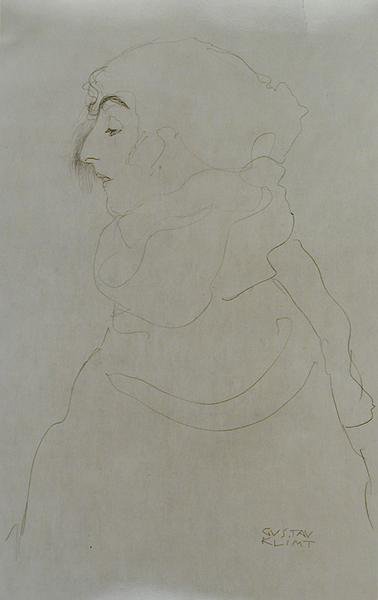 Vrouw in profiel, c.1904-06 door Gustav Klimt