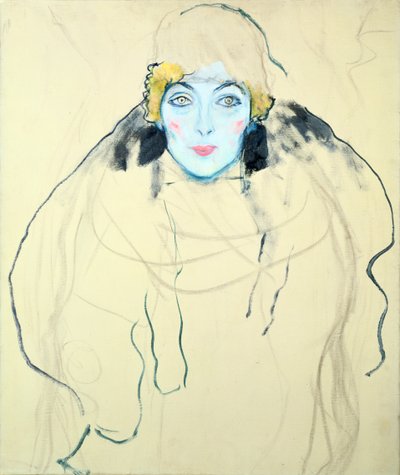 Vrouwenhoofd, 1917 door Gustav Klimt