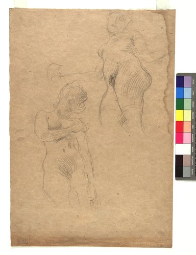 Zwei Studien weiblicher Akte door Gustav Klimt