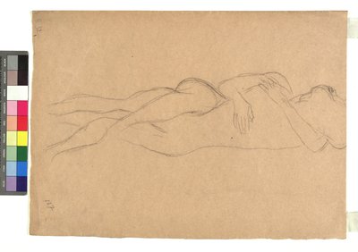Zwei liegende Akte in Umarmung door Gustav Klimt