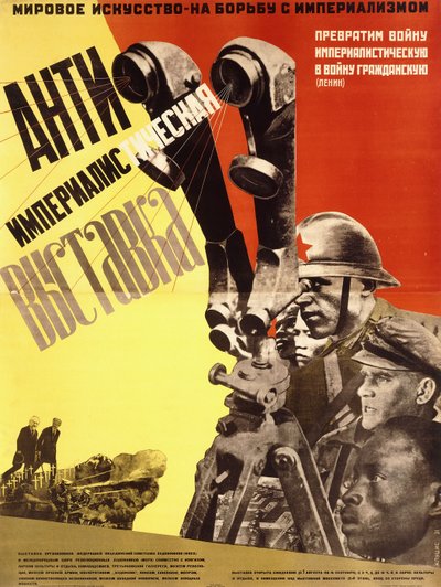 Poster voor Anti-Imperialistische Tentoonstelling door Gustav Klucis