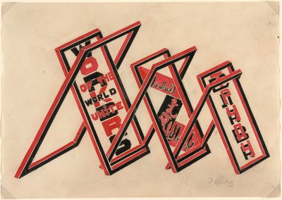 Propagandastand (Arbeiders van de Wereld Verenigt U) door Gustav Klutsis