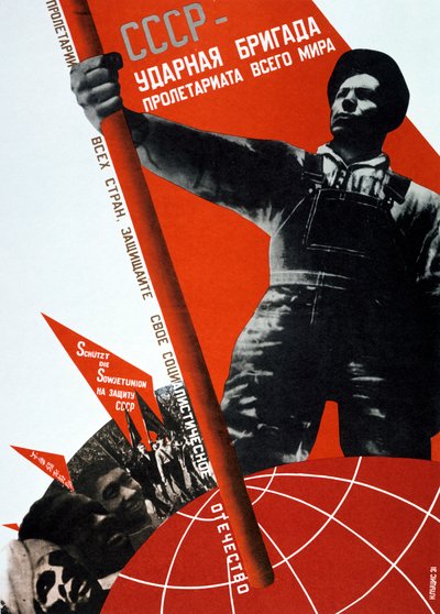 De USSR is de elite brigade van het wereldproletariaat, 1931 door Gustav Klutsis