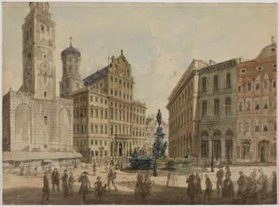 Perlachturm en stadhuis Augsburg door Gustav Kraus