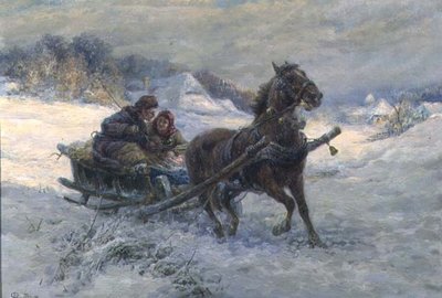 Sleerit in de Winter door Gustav Prucha