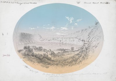 Grote watervallen van de Missouri-rivier door Gustav Sohon