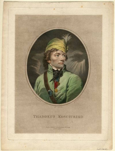 Portret van Tadeusz Kosciuszko 1746-1817 door Gustav Taubert