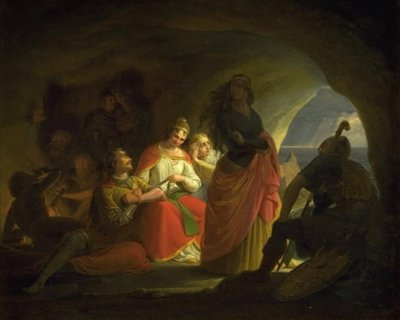 Prins Buris, Liden Kirsten, Schone Hulfrid en Stolt Ingefrid gevangen door Ulf Svartskæg door Gustav Theodor Wegener