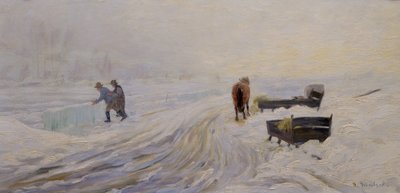 Ijs snijden op Bondivann door Gustav Wentzel