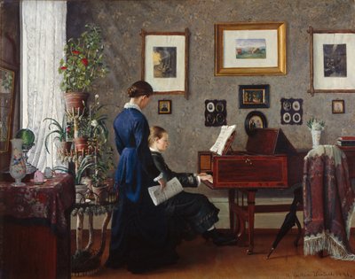 Muziekles door Gustav Wentzel