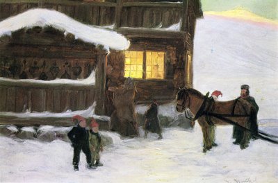 De gasten arriveren door Gustav Wentzel