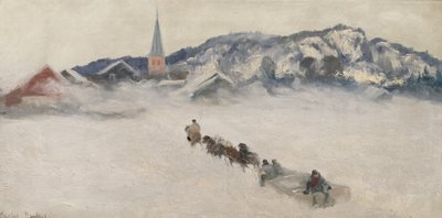 Winter in Asker door Gustav Wentzel