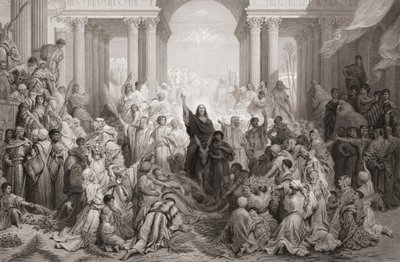 De intocht van Christus in Jeruzalem door Gustave (after) Dore