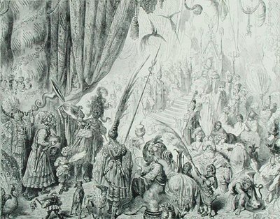 Het hof van de koning van Serendib, c.1868 door Gustave (after) Dore