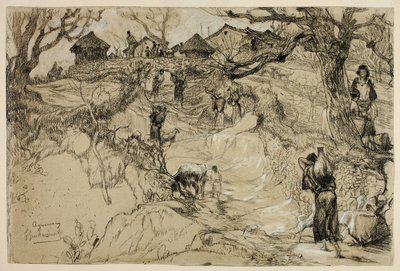Aquemoun, Algerije door Gustave Achille Guillaumet