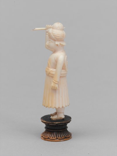 Zwarte pion, schaakstuk, India, circa 1820 door Gustave Adolphe Chassevent Bacques